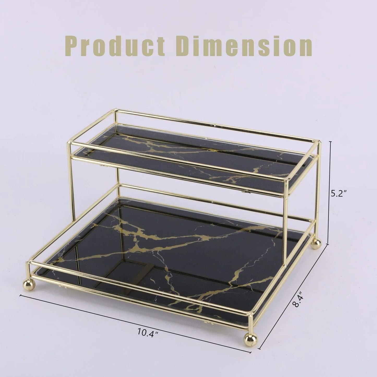 Double decker luxury design perfume lipstick Organizer Stand