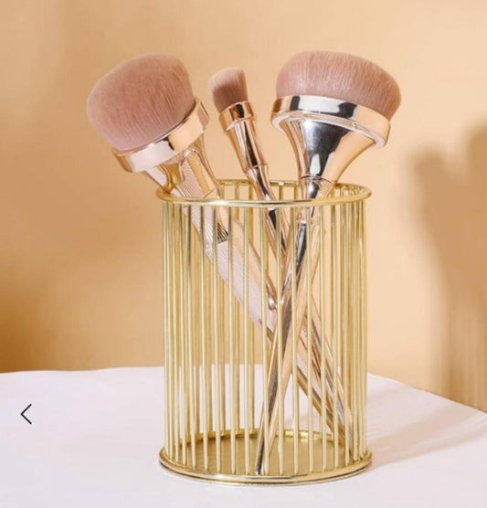 Luxury Metal Cosmetics Holder for Brushes and Pens