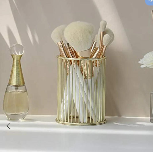 Luxury Metal Cosmetics Holder for Brushes and Pens