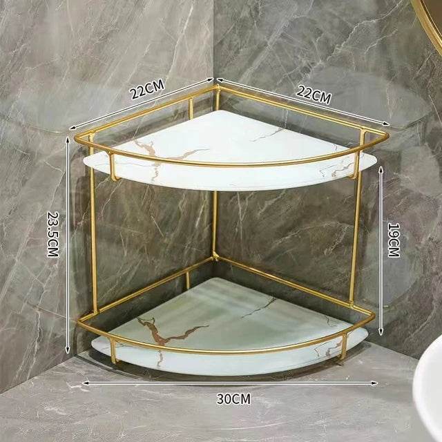 Ultra 2 Layers Design Corner Counter-Top Acrylic Shelf. - Designs Decore