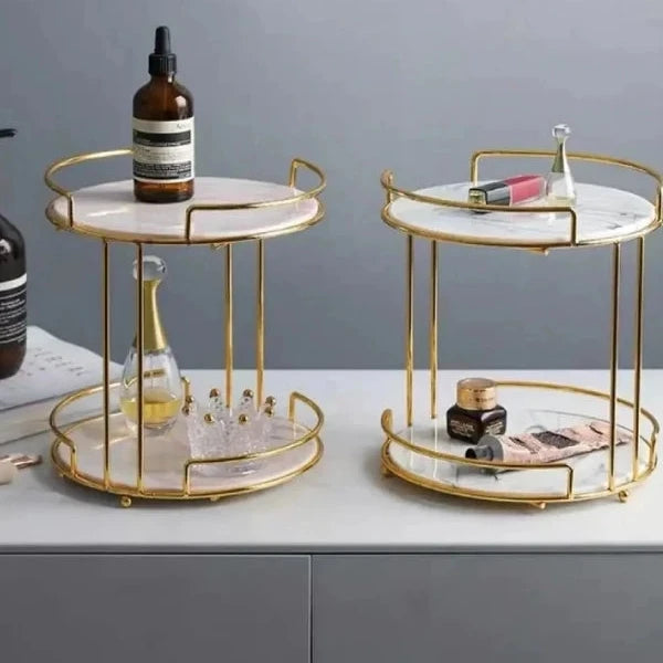 Luxury Round Shape 2 layer organizer tray