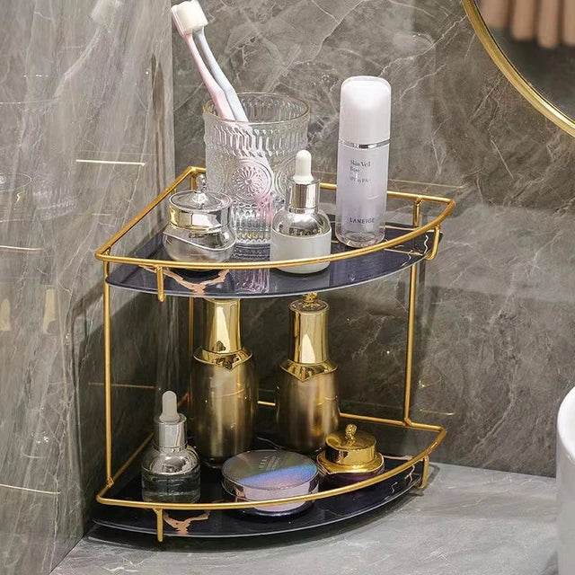 Ultra 2 Layers Design Corner Counter-Top Acrylic Shelf. - Designs Decore