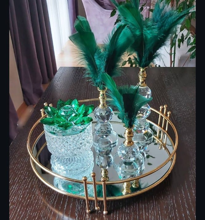 Modern Round Makeup Organizer Tray For Cosmatics