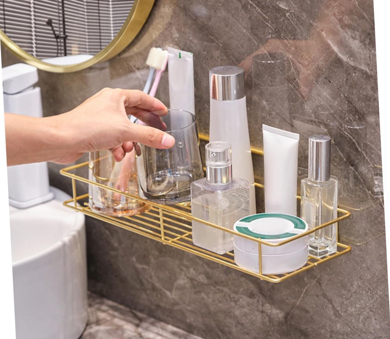 Ultra Luxury Bathroom Wall Mounted Storage Rack.