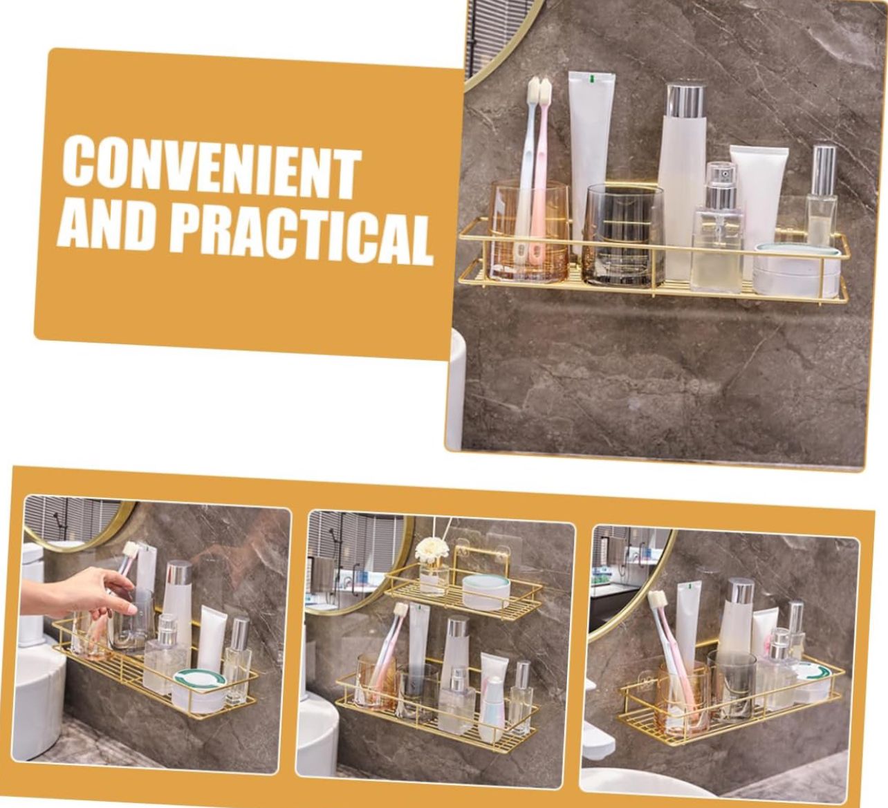 Ultra Luxury Bathroom Wall Mounted Storage Rack.