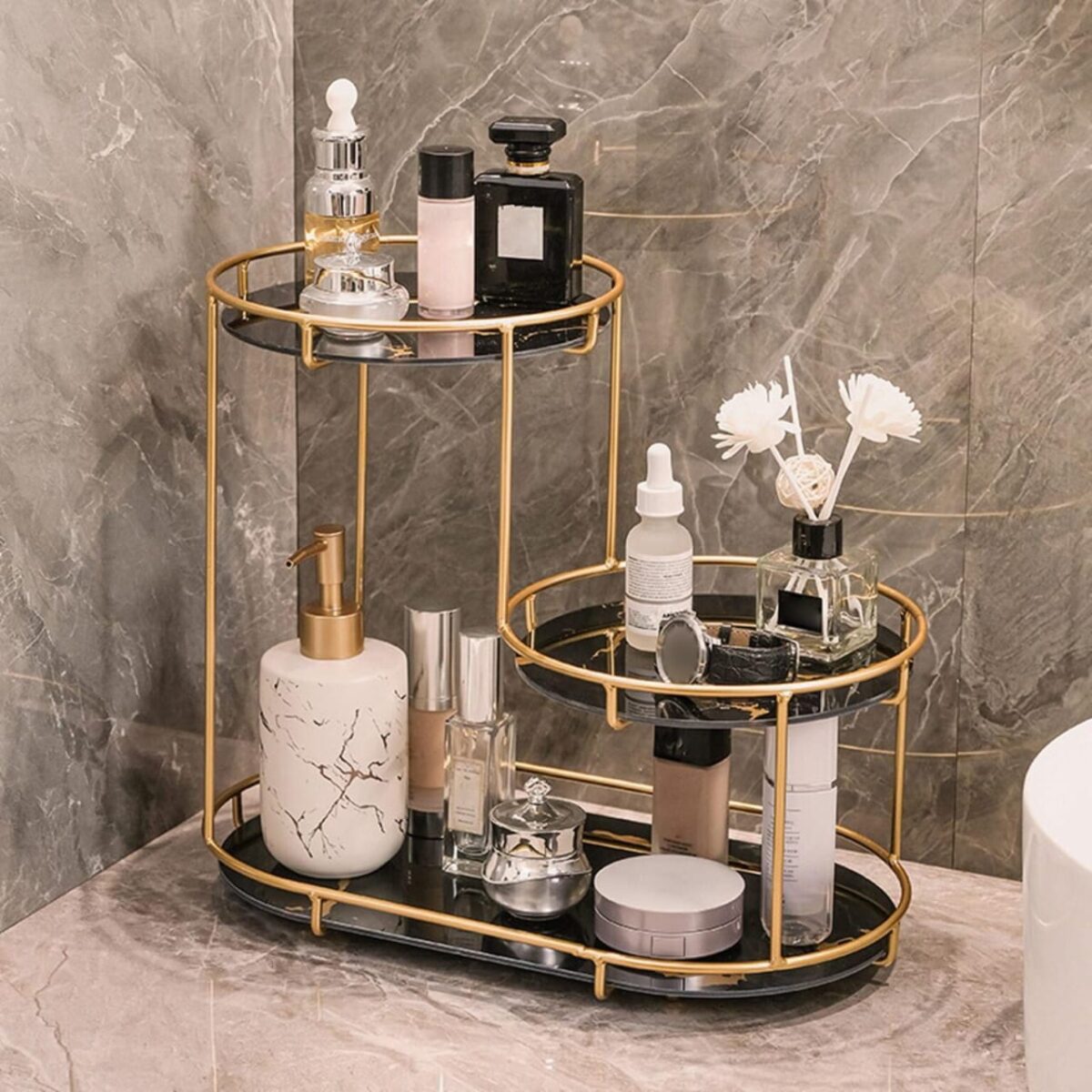 Luxury design 3 layer cosmetic organizer for Makeup storage