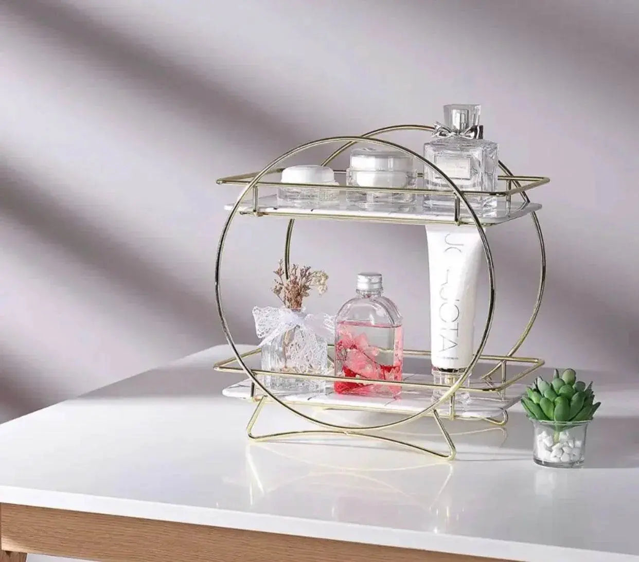 lUXURY 2-Tiers Cosmetics Organizer T Round Holder Latest Design - Designs Decore