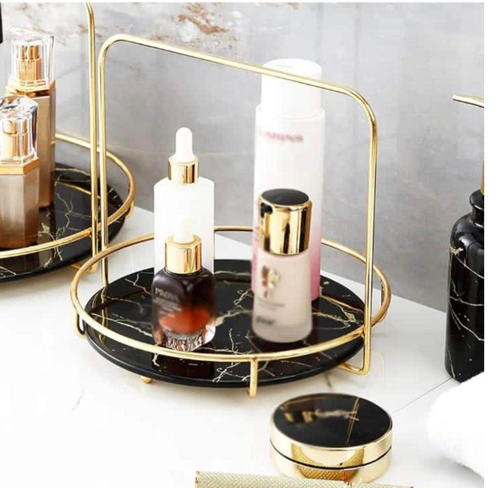 Luxury Handel Round Makeup Organizer Tray - Designs Decore