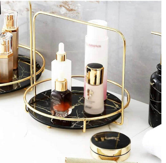 Luxury Handel Round Makeup Organizer Tray - Designs Decore