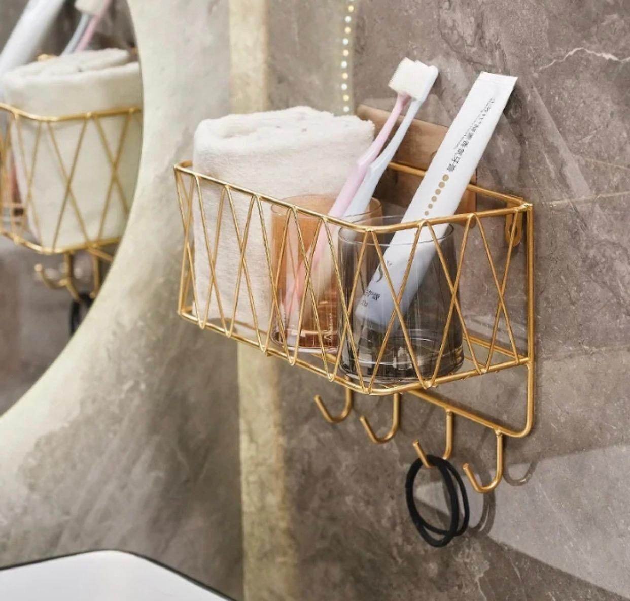 Washroom wall hanging For bath products storage tray - Designs Decore