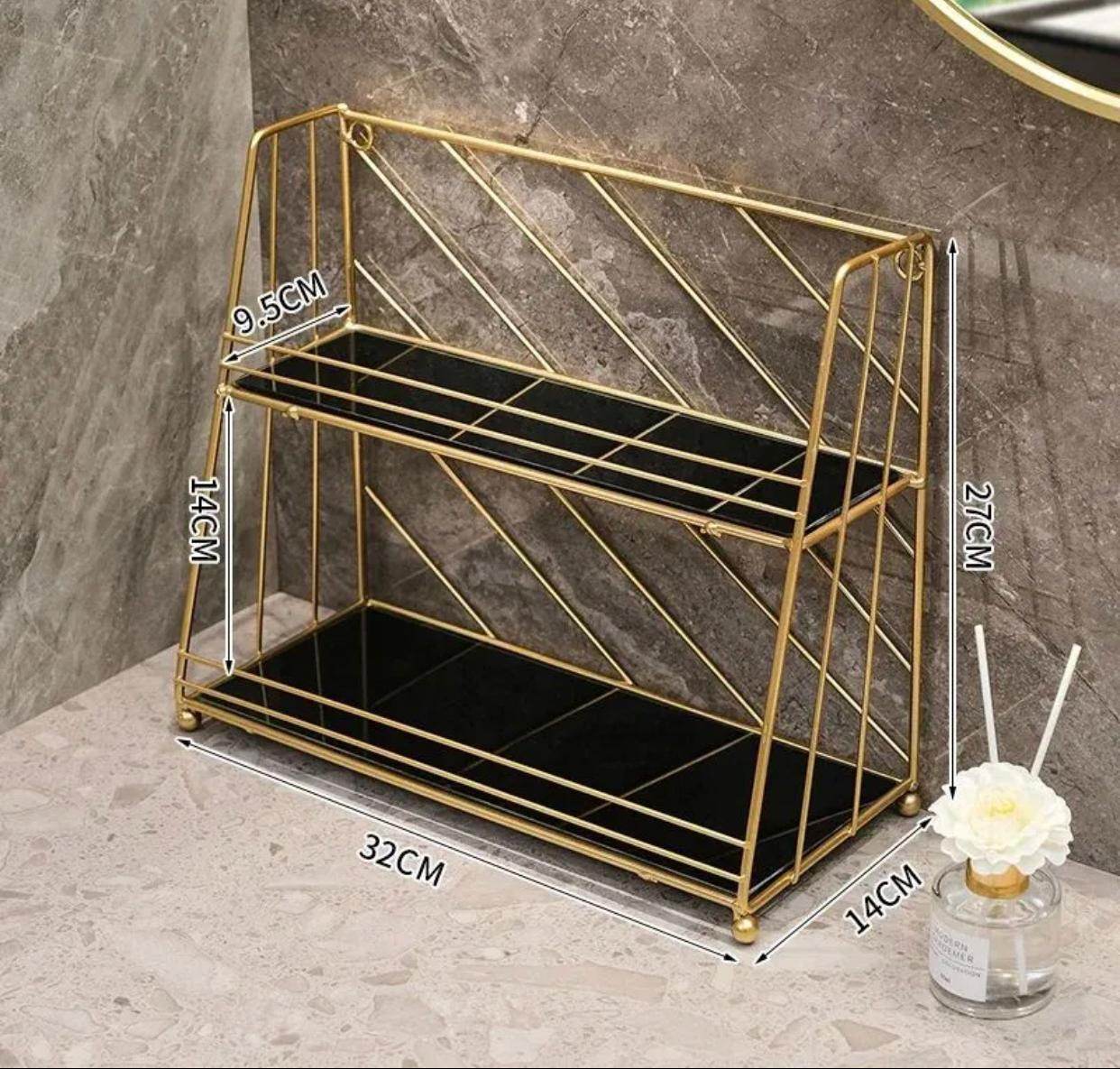 2 layer Washroom wall hanging storage for bath products - Designs Decore