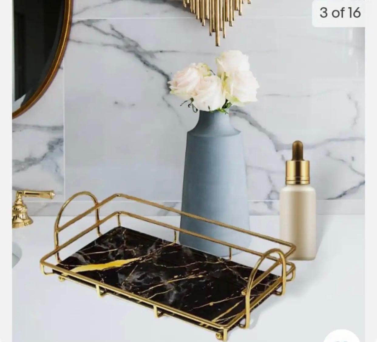 Latest design Double handeled Tray For Makeup, Lipstick, Perfume & Jewlery. - Designs Decore