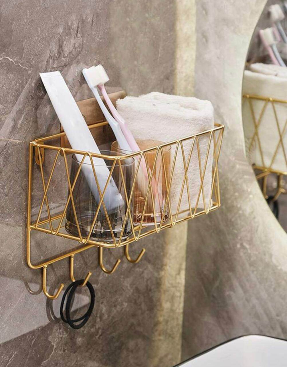 Washroom wall hanging For bath products storage tray - Designs Decore