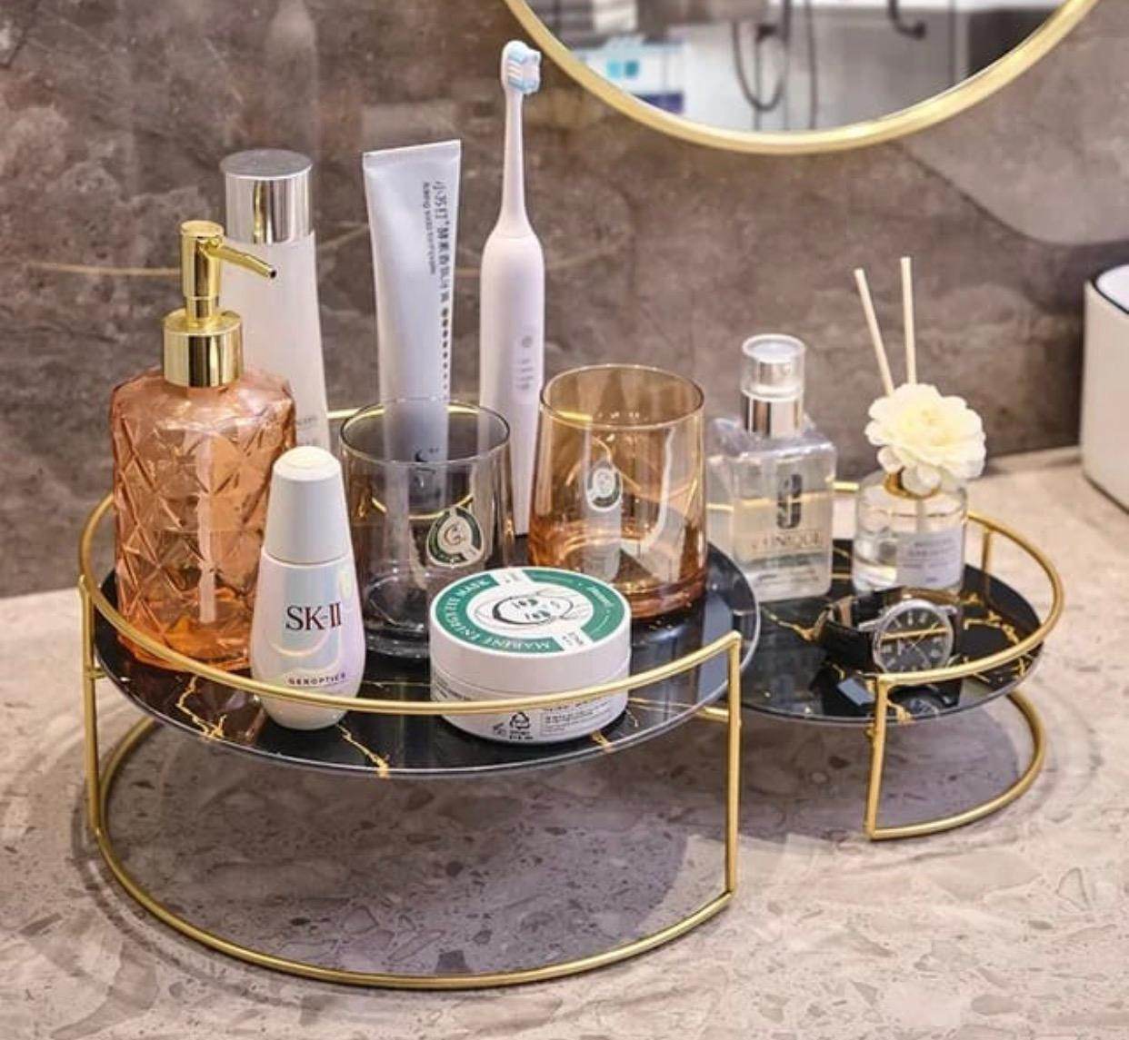Latest design 2 Pieces Makeup Organizers Tray Cosmetics Jewelry and Perfume. - Designs Decore