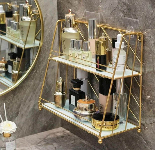 2 layer Washroom wall hanging storage for bath products - Designs Decore