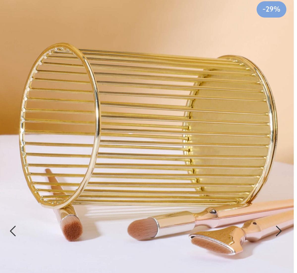 Luxury Metal Cosmetics Holder for Brushes and Pens