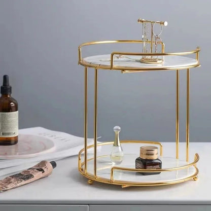 Luxury Round Shape 2 layer organizer tray