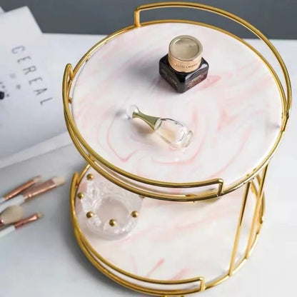 Luxury Round Shape 2 layer organizer tray