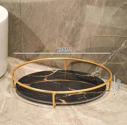 Modern Gold Cosmetic Round Storage tray - Designs Decore