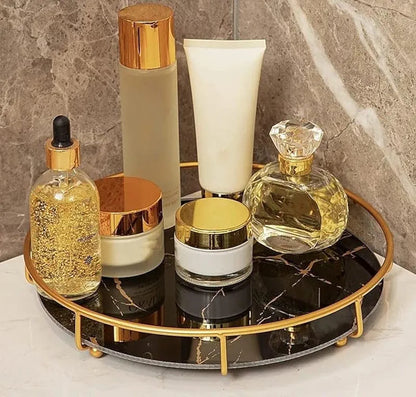 Modern Gold Cosmetic Round Storage tray