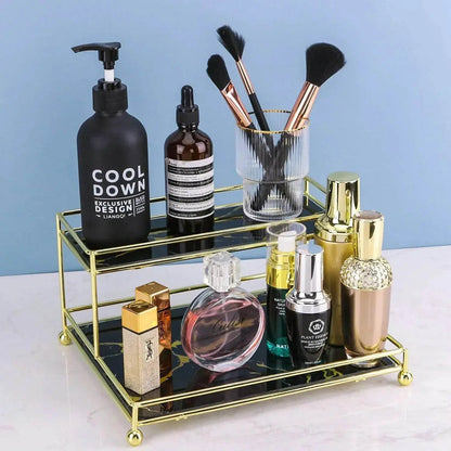Double decker luxury design perfume lipstick Organizer Stand - Designs Decore