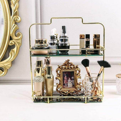 Modern Design 2 Tier Makeup Organizer Shelf - Designs Decore