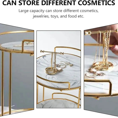 Luxury Round Shape 2 layer organizer tray