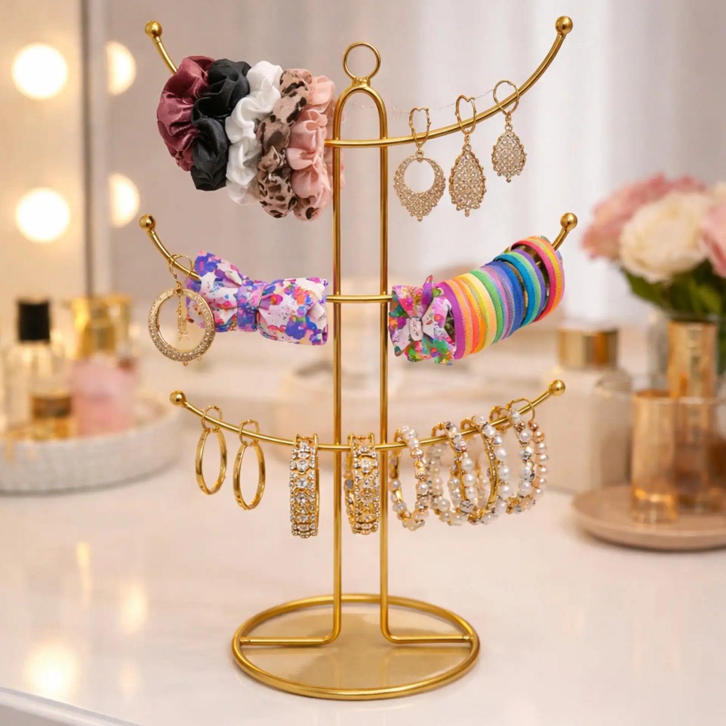 Elegant 3-Tier Jewelry & Accessories Organizer Stand ✨