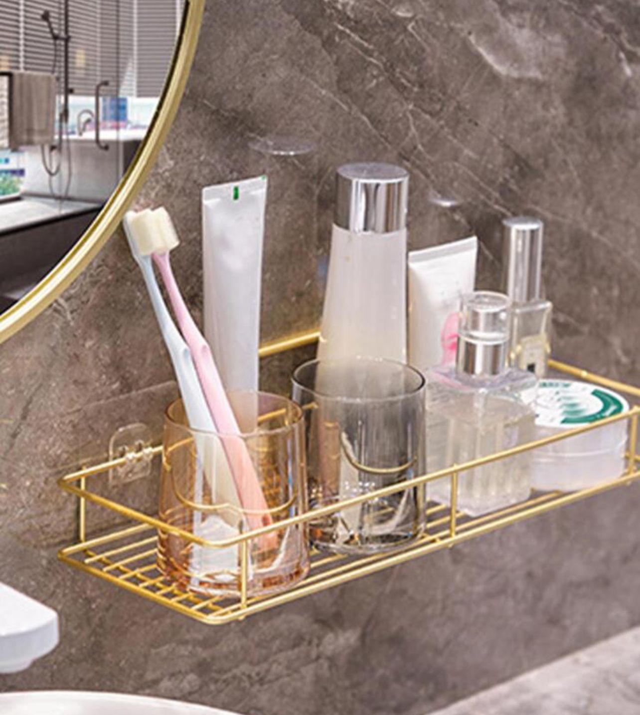 Ultra Luxury Bathroom Wall Mounted Storage Rack.
