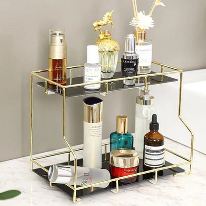 Modern 2 Tier Cosmetic Storage Transparent Makup Oraganizer