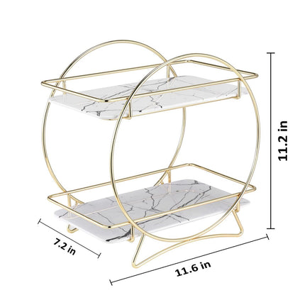 lUXURY 2-Tiers Cosmetics Organizer T Round Holder Latest Design
