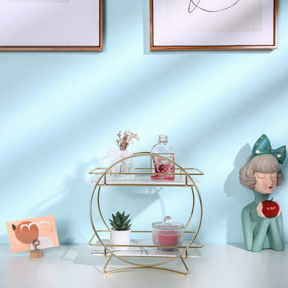 lUXURY 2-Tiers Cosmetics Organizer T Round Holder Latest Design