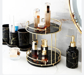 Luxury Round Shape 2 layer organizer tray