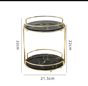 Luxury Round Shape 2 layer organizer tray