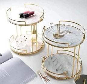 Luxury Round Shape 2 layer organizer tray