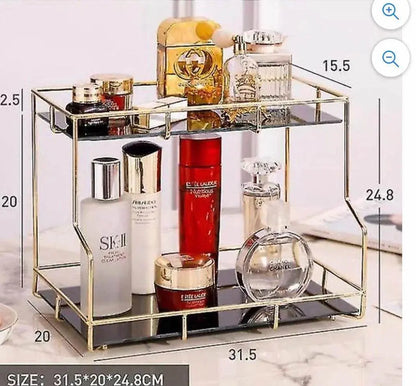 Modern 2 Tier Cosmetic Storage Transparent Makup Oraganizer - Designs Decore