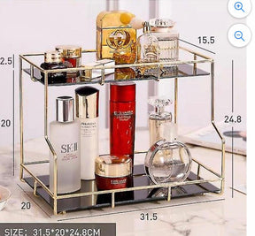 Modern 2 Tier Cosmetic Storage Transparent Makup Oraganizer