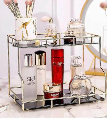 Modern 2 Tier Cosmetic Storage Transparent Makup Oraganizer - Designs Decore