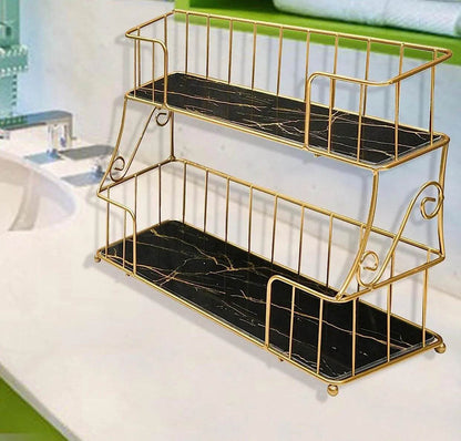 Modern Bathroom Vanity Tray Metal Cosmetic Shelf Organizer - Designs Decore