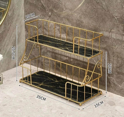 Modern Bathroom Vanity Tray Metal Cosmetic Shelf Organizer - Designs Decore