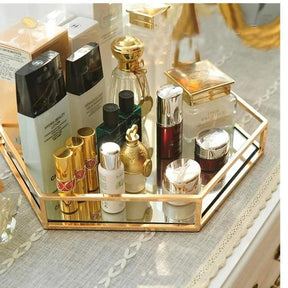 New Design Mirror Glass Hexagonal Vanity Tray