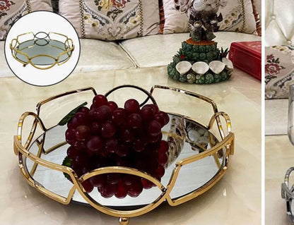 Luxury Mirror and Glass Tray for Jewelry Cosmetics or Vanity - Designs Decore