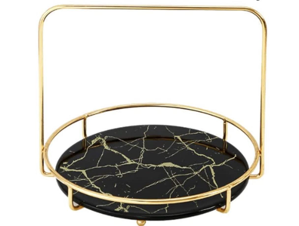 Luxury Handel Round Makeup Organizer Tray