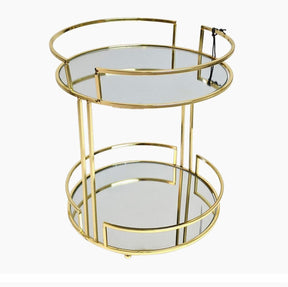 Luxury Round Shape 2 layer Mirror organizer tray