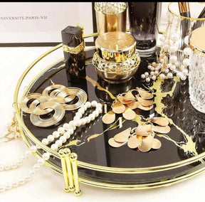 Ultra design Modern Gold Cosmetic Round Storage tray