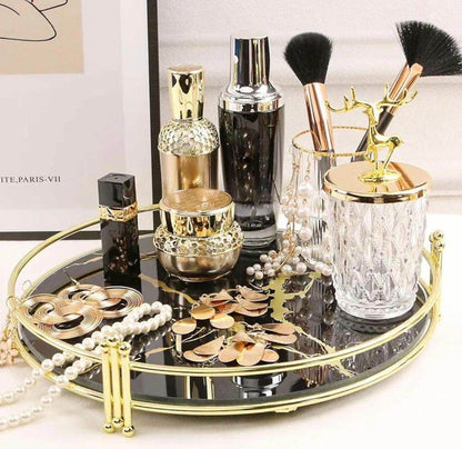 Ultra design Modern Gold Cosmetic Round Storage tray - Designs Decore