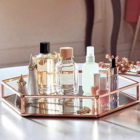 New Design Mirror Glass Hexagonal Vanity Tray