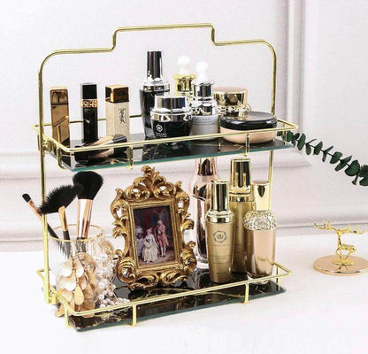Modern Design 2 Tier Makeup Organizer Shelf - Designs Decore
