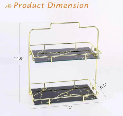 Modern Design 2 Tier Makeup Organizer Shelf - Designs Decore