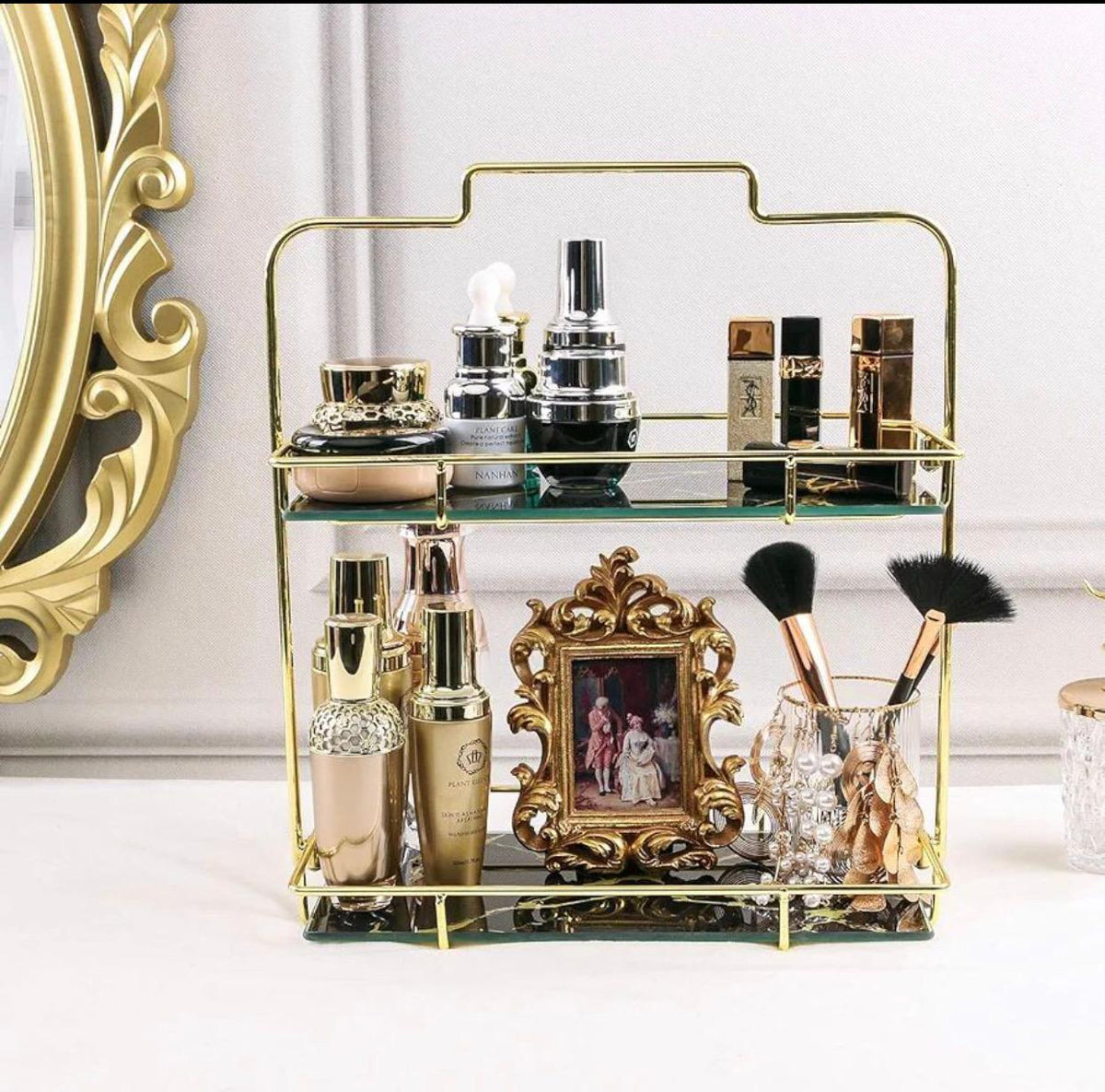 Modern Design 2 Tier Makeup Organizer Shelf